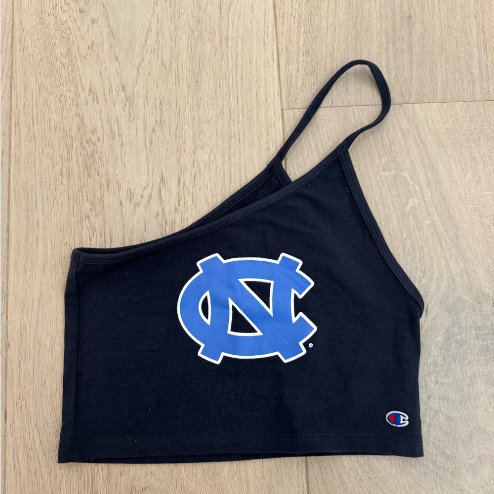 UNC navy blue asymmetrical crop top size XS brand new